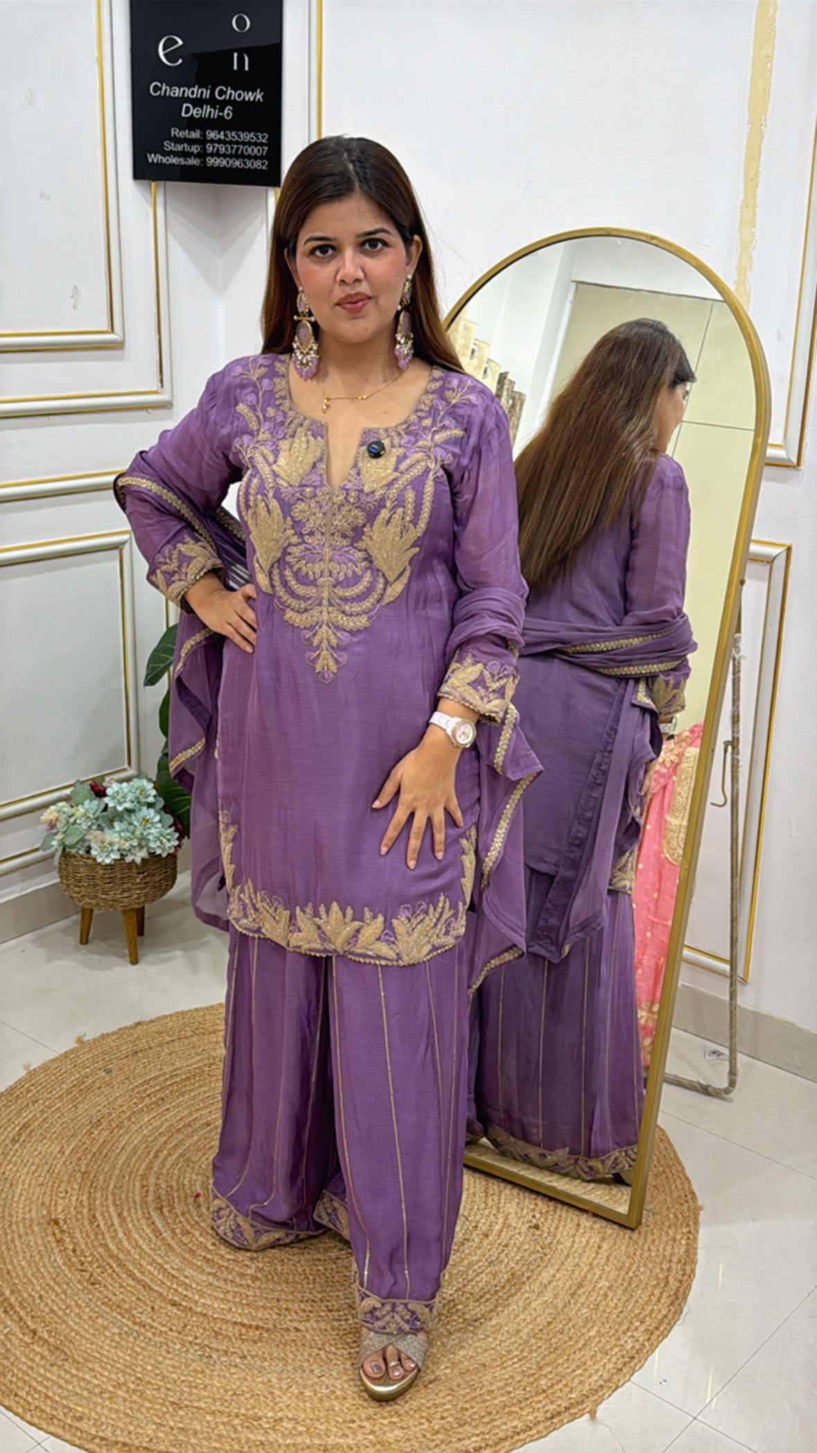 Best seller karwa Chauth special pure chinnon silk ready to wear dress with premium work detailing (size upto 42) GF 552